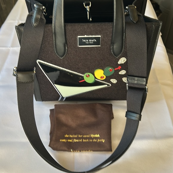 Kate Spade NWT Martini Beaded Embellished Bag Handles and Shoulder Strap Black - Picture 5 of 6